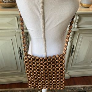 Cute Brown Beaded Shoulder Bag